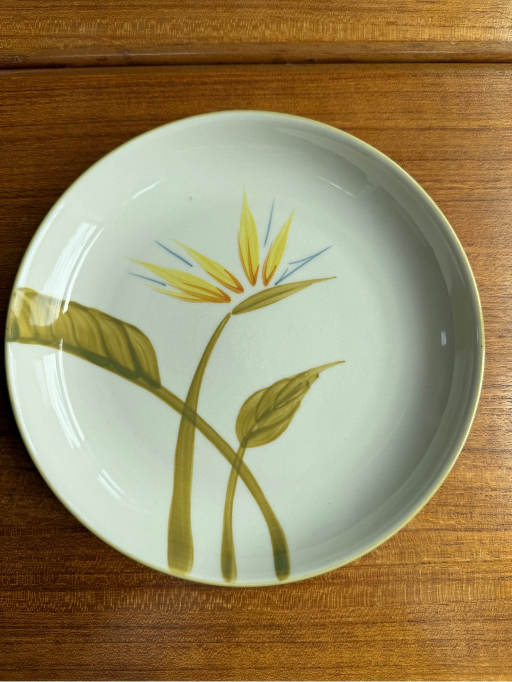 Vintage Winfield Porcelain Salad Plate Bird of Paradise Floral Handcrafted USA